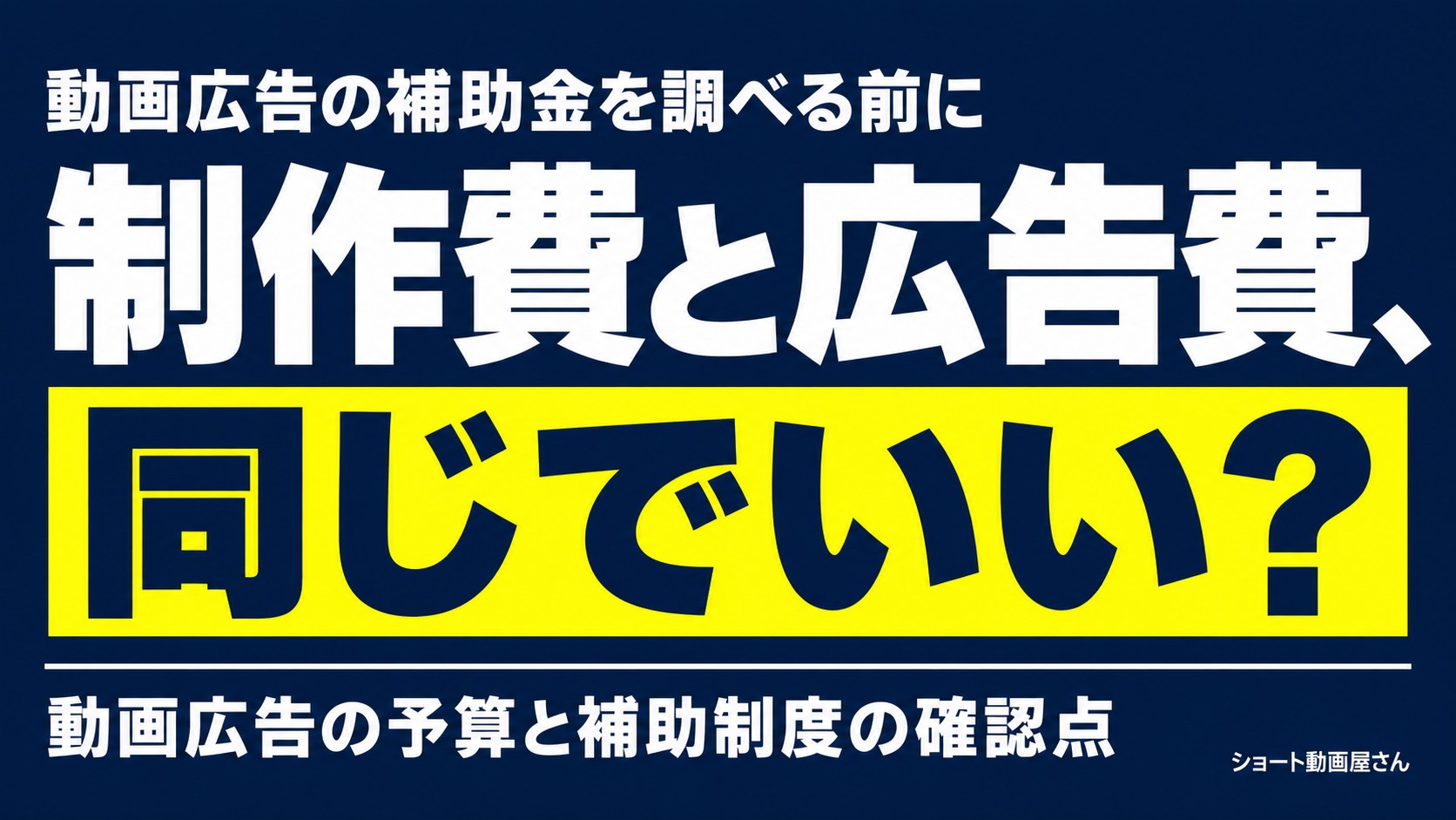 動画広告の補助金を調べる前に|制作費と広告費の分け方のアイキャッチ画像