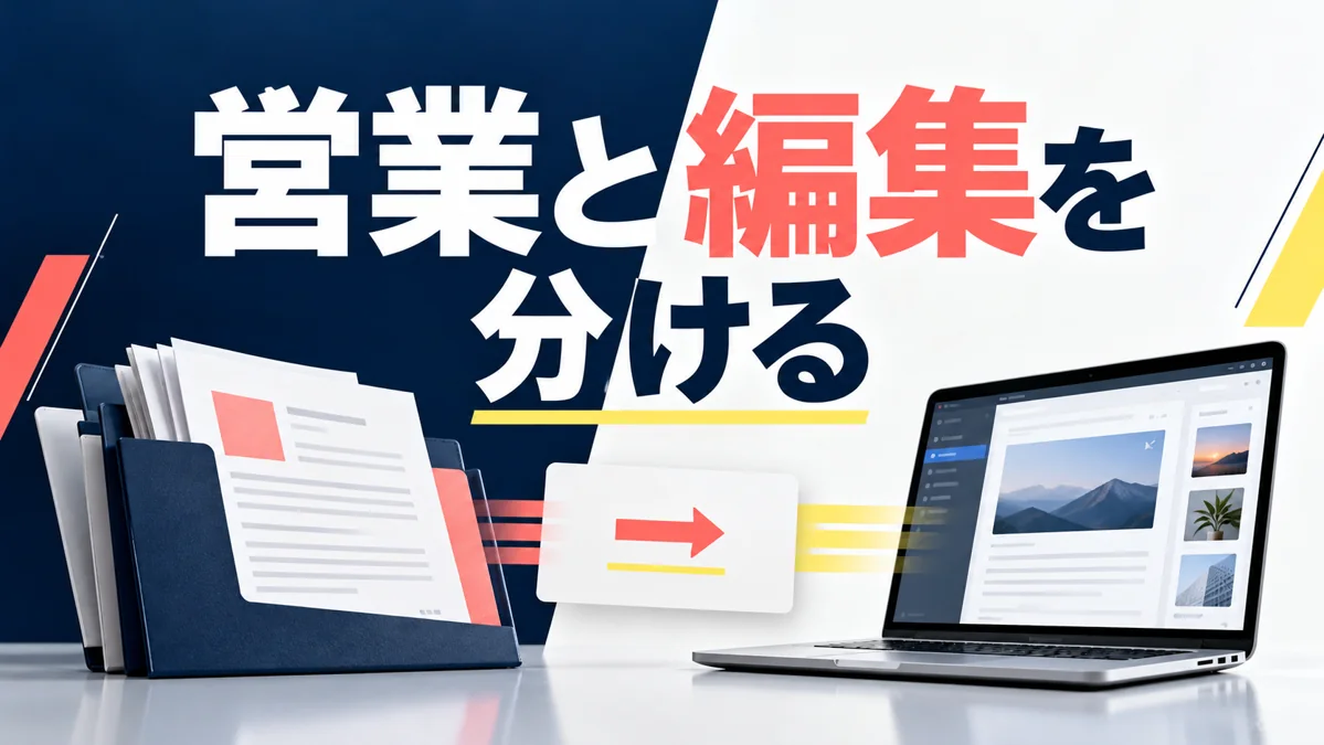 編集ができなくても動画の仕事はできる？営業と制作の役割分担のアイキャッチ画像