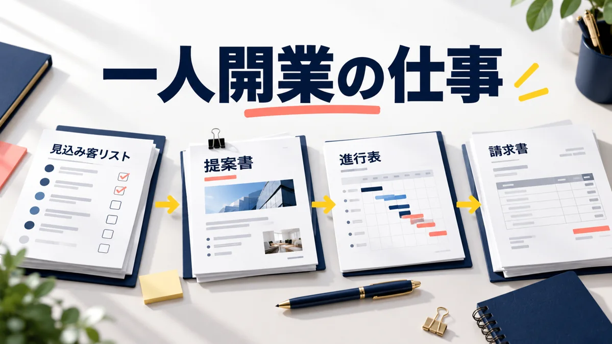 一人で独立すると何を担当する？営業から請求までの仕事一覧のアイキャッチ画像