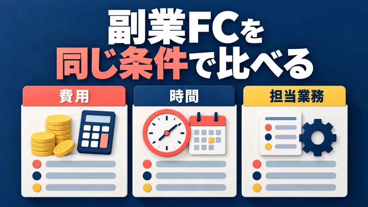 副業フランチャイズの比較表｜費用・活動時間・担当業務で選ぶのアイキャッチ画像