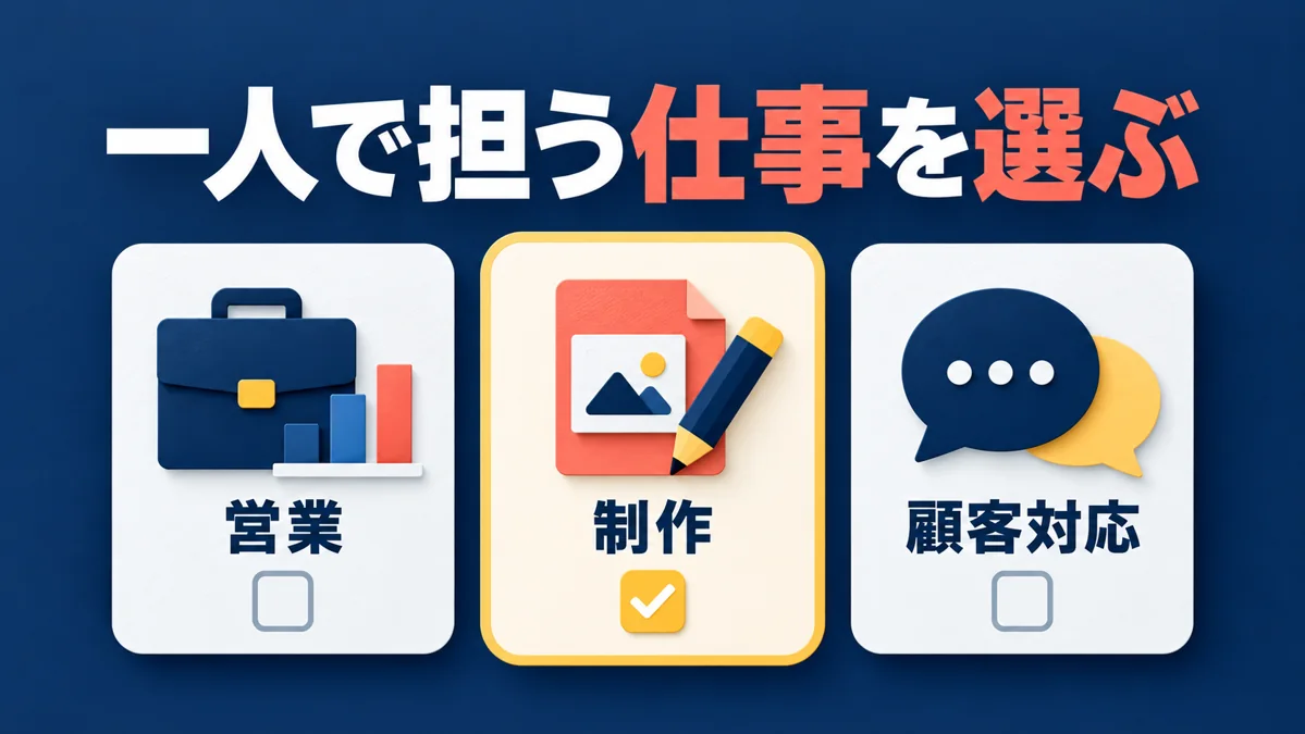 一人で始める仕事の選び方｜営業・制作・顧客対応の得意不得意で考えるのアイキャッチ画像