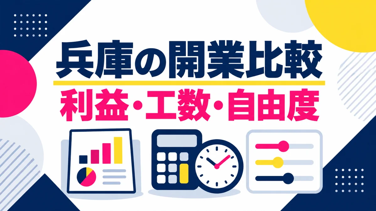 兵庫で個人事業とFC加盟を比較するには?利益・工数・自由度の5つの判断軸のアイキャッチ画像