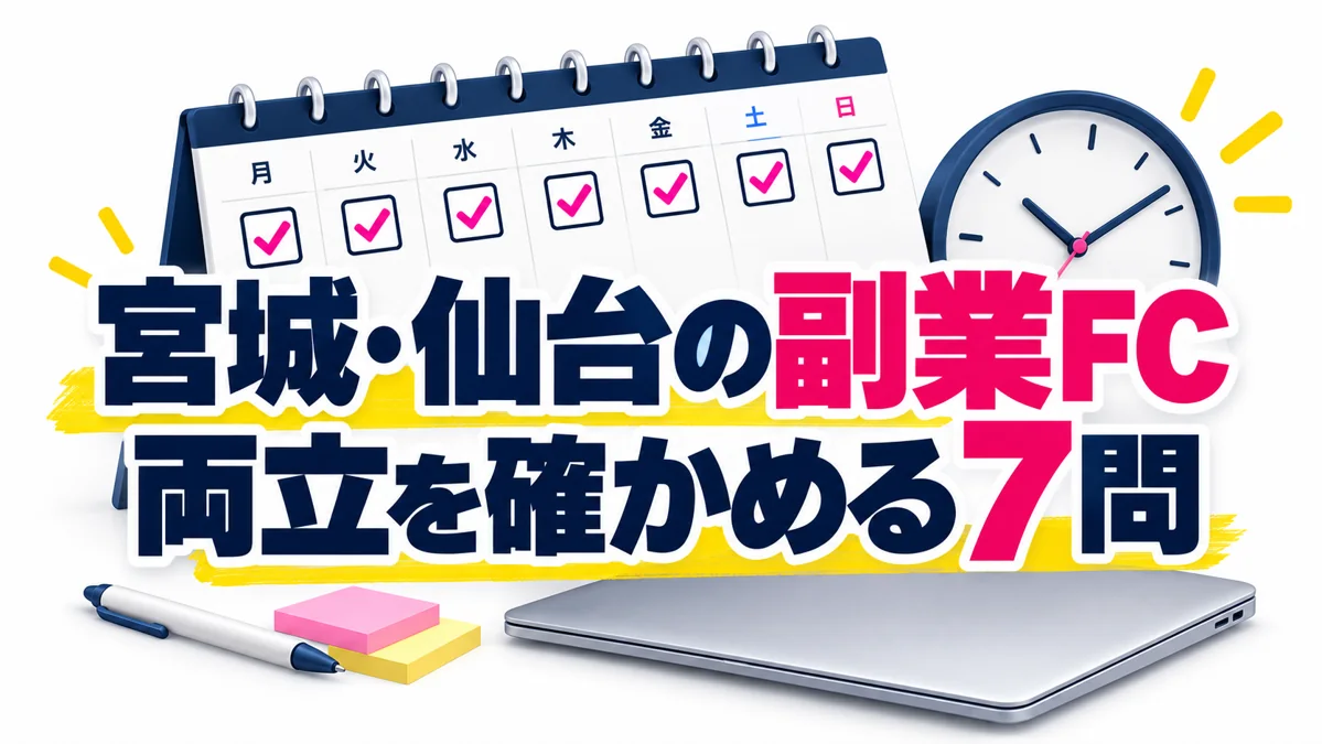 宮城・仙台の副業フランチャイズ｜本業と両立できるか確かめる7つの質問のアイキャッチ画像