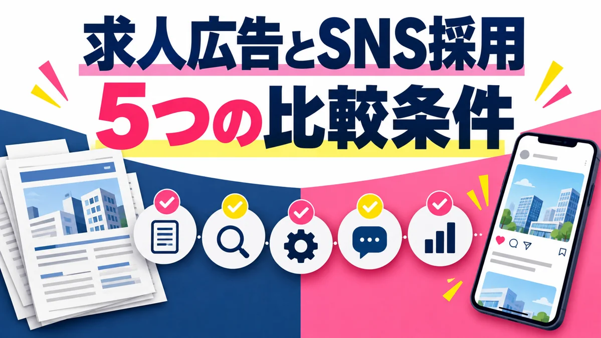 求人広告とSNS採用広告、どちらに予算を使う？比較したい5つの条件のアイキャッチ画像