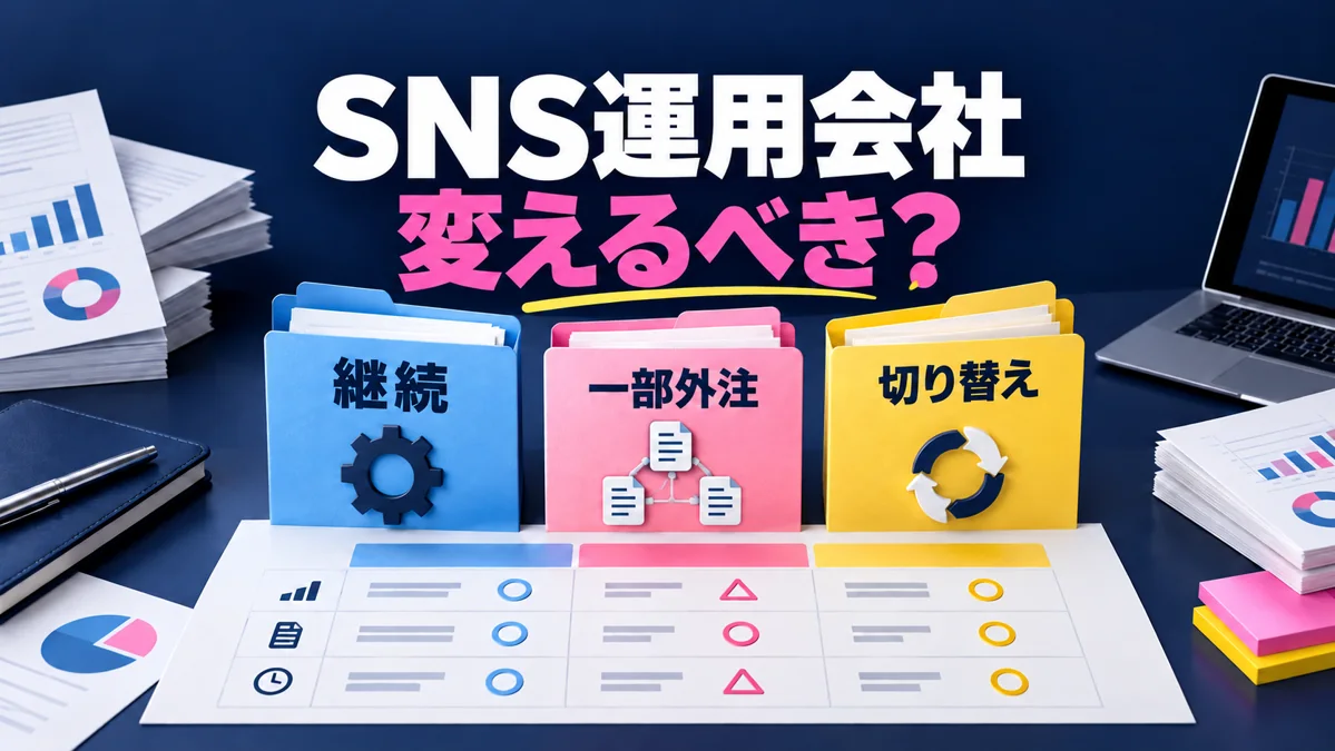 SNS運用会社を変えるべき？継続・一部外注・切り替えの3択で判断のアイキャッチ画像