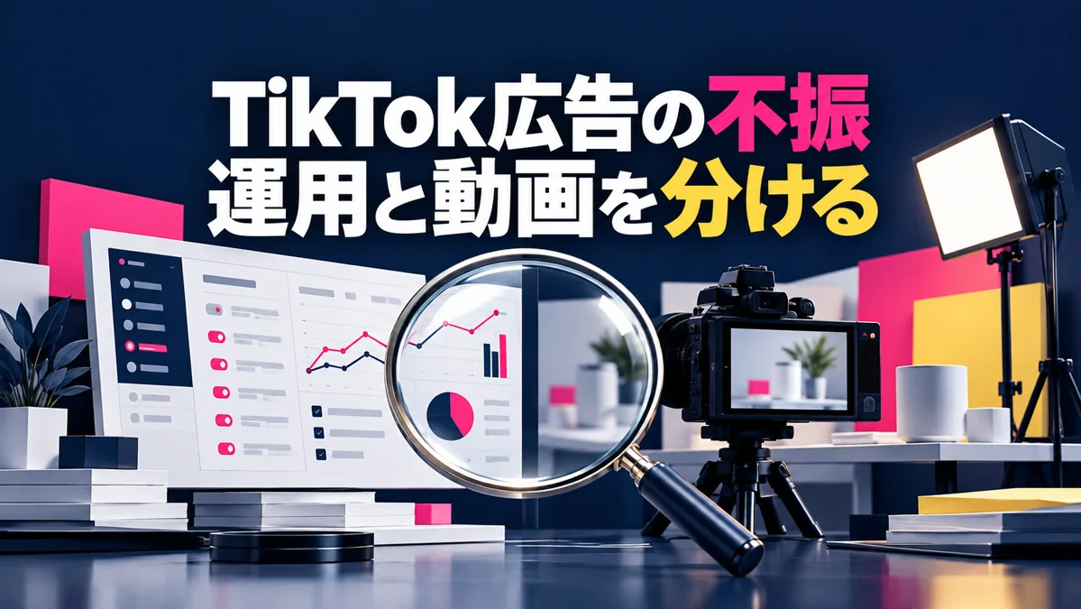 TikTok広告がうまくいかない｜運用と動画を切り分ける6つの確認項目のアイキャッチ画像