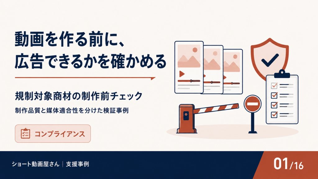 ショート動画を作る前に、広告できるかを確かめるの表紙