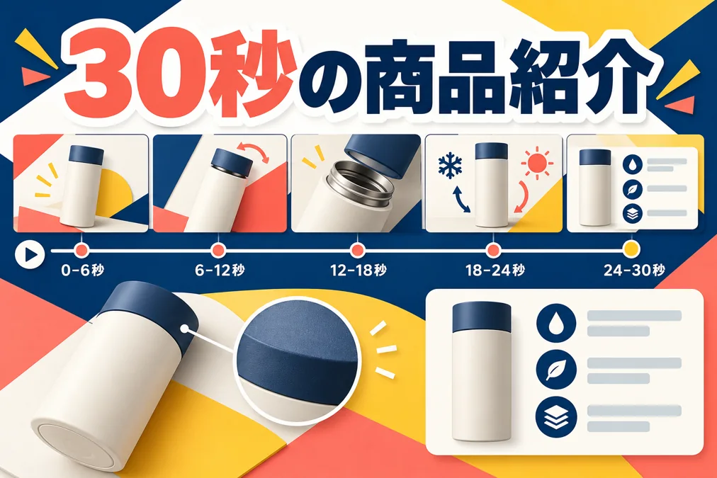 30秒の商品紹介動画の構成｜魅力・根拠・購入案内をまとめる方法のアイキャッチ画像