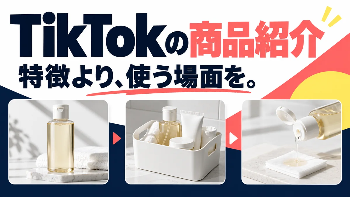 TikTokの商品紹介はどう作る?商品の魅力を伝える構成と撮影例のアイキャッチ画像