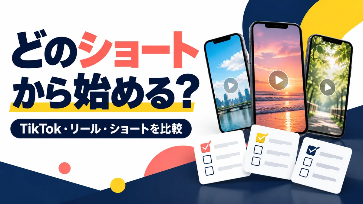 TikTok・リール・YouTubeショートの違い｜企業はどれから始めるべき？のアイキャッチ画像