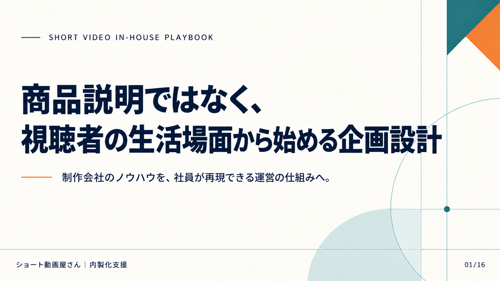 商品説明ではなく、視聴者の生活場面から始める企画設計の表紙