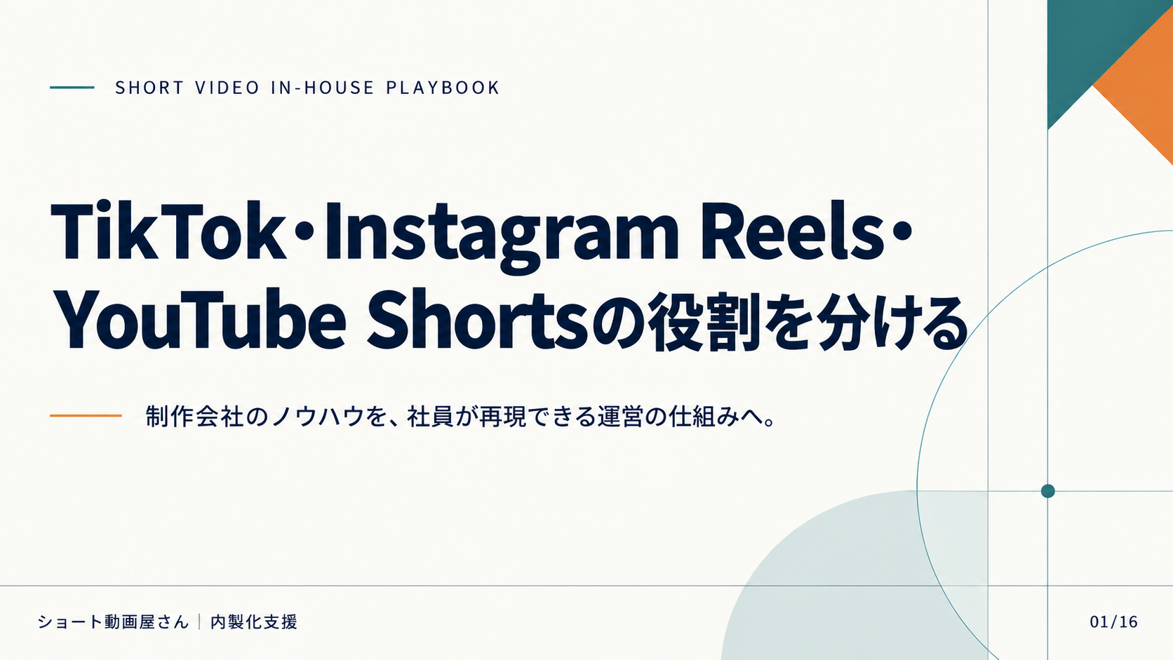 TikTok・Instagram Reels・YouTube Shortsの役割を分けるの表紙