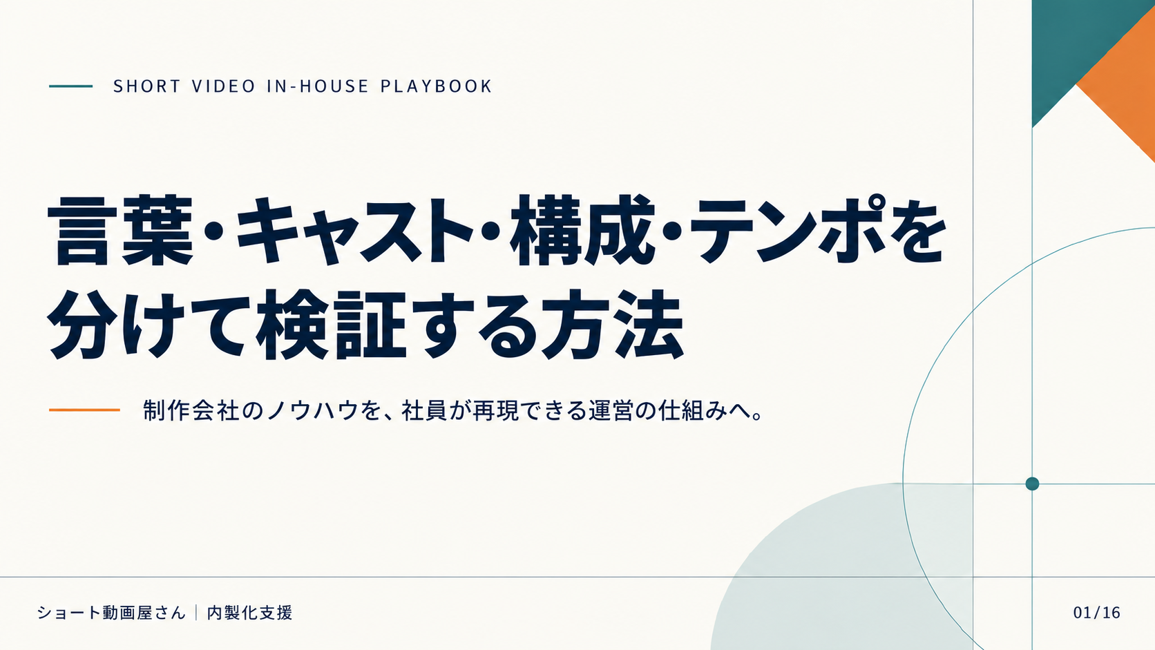 言葉・キャスト・構成・テンポを分けて検証する方法の表紙