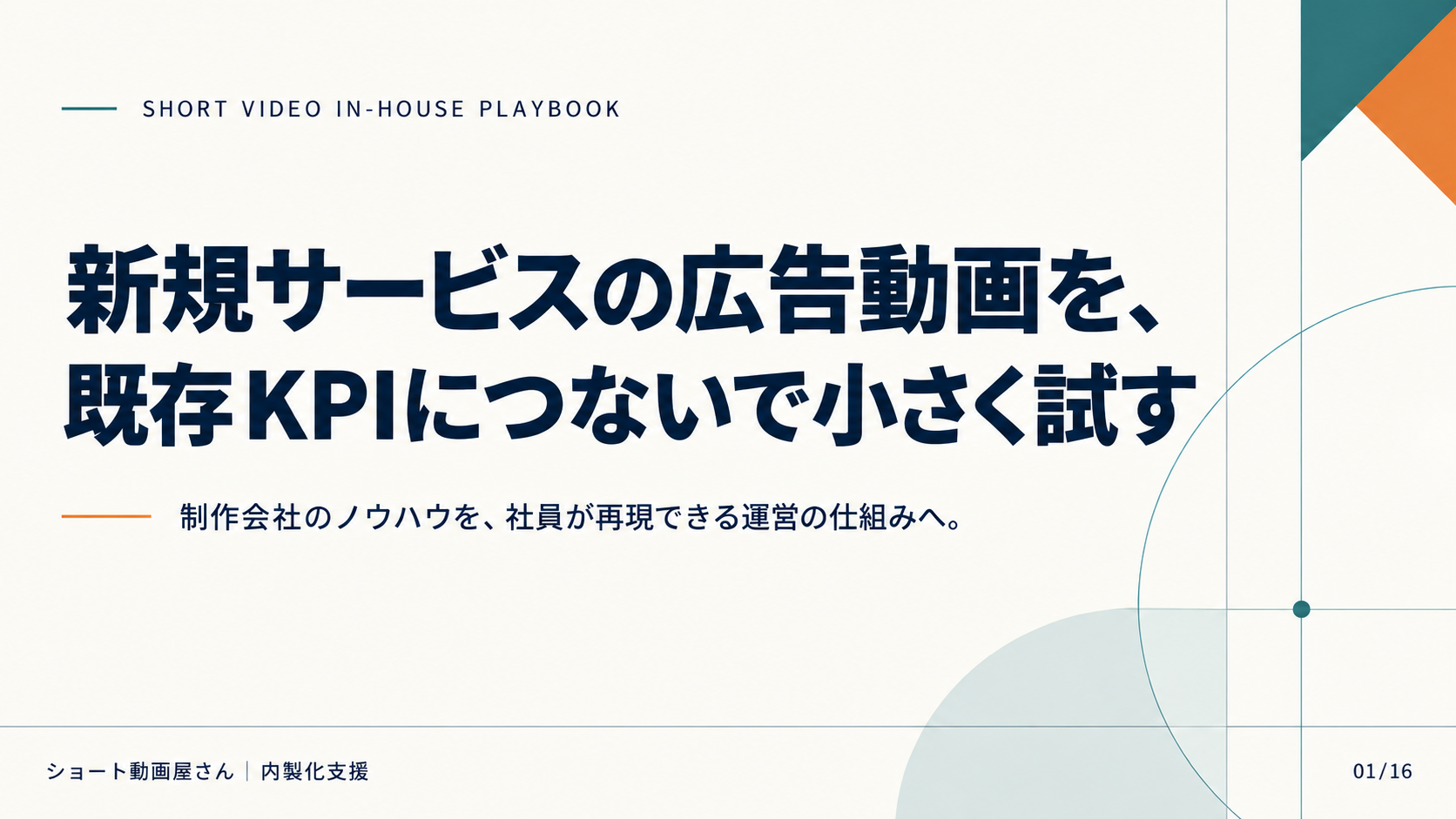 新規サービスの広告動画を、既存KPIにつないで小さく試すの表紙