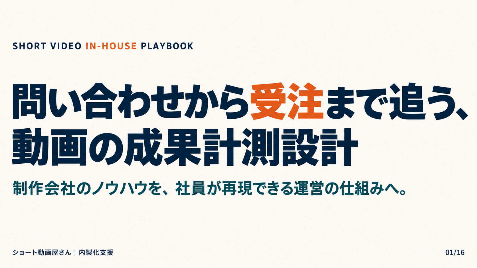 問い合わせから受注まで追う、動画の成果計測設計の表紙