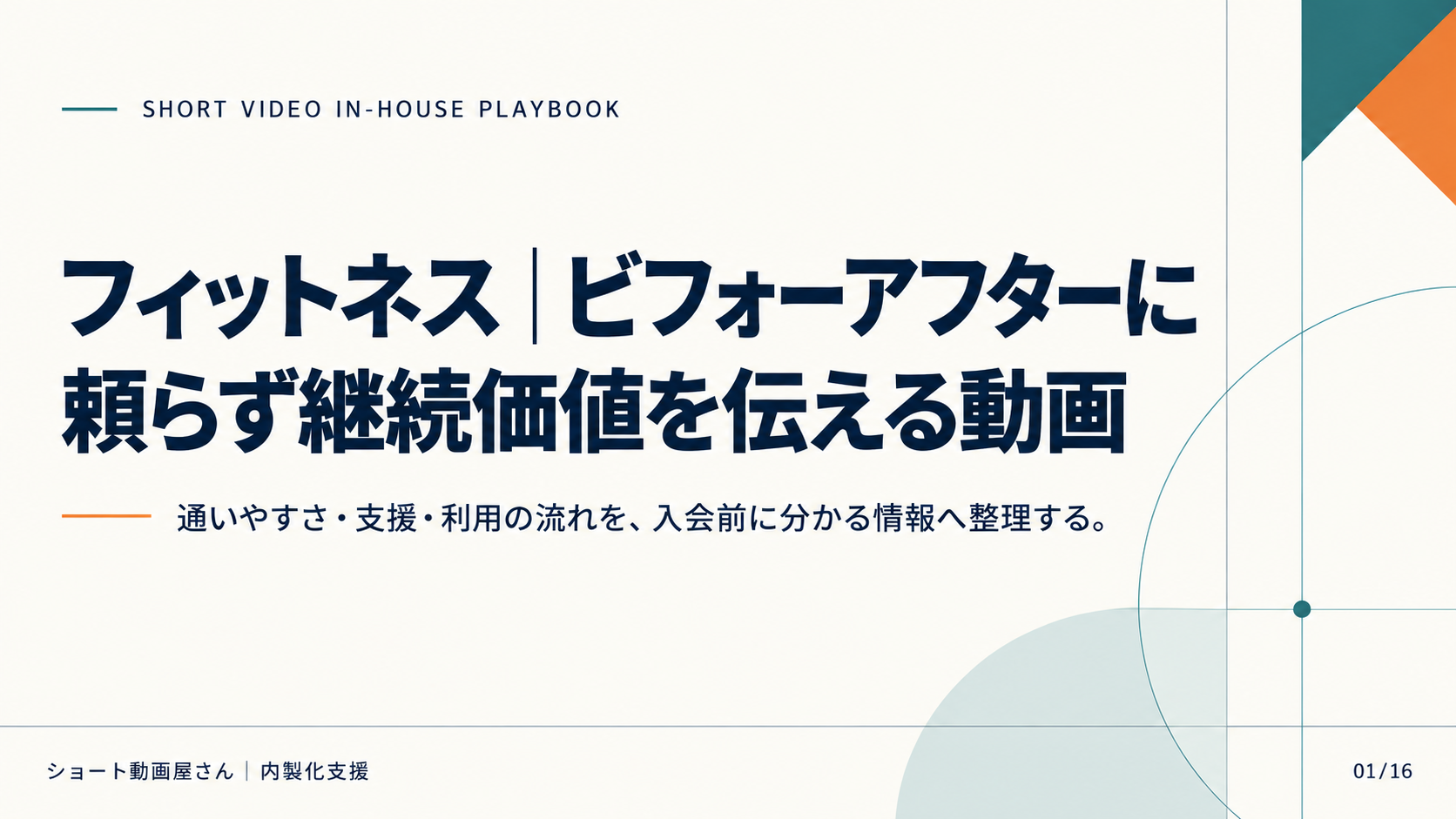 フィットネス｜ビフォーアフターに頼らず継続価値を伝える動画の表紙